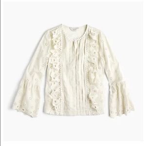 J. Crew floral eyelet top